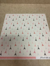 Eiffel Tower - French Girl - 12 x 12 - Scrapbook Paper