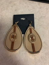 Teardrop Earrings with Stripe