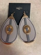 Teardrop Earrings with Stripe