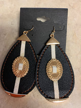 Teardrop Earrings with Stripe