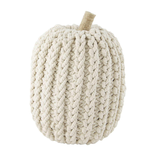 Large Cream Knit Fabric Pumpkin