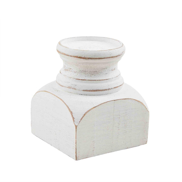 Small Short White Candle Holder