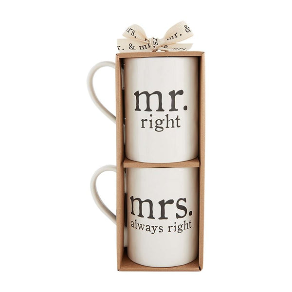 Mr. & Mrs. Right Mug Set bud