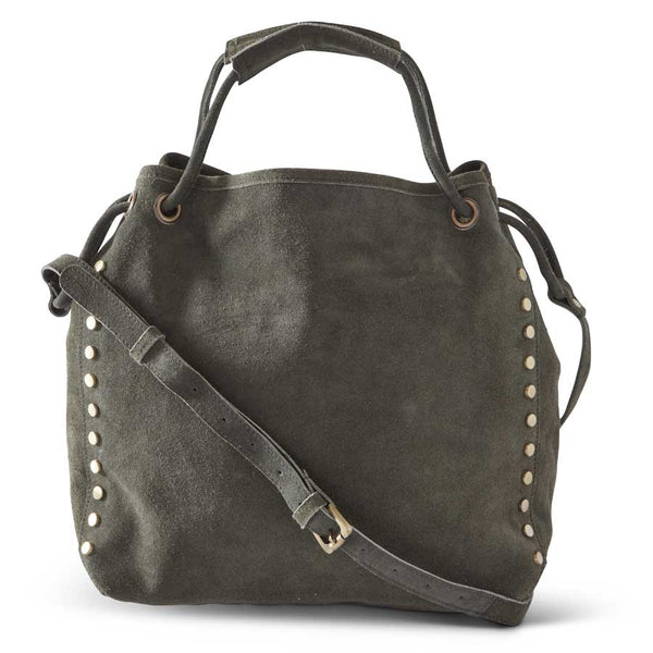 Green Leather Bucket Handbag
