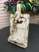 Cream Wood Book Table Holder