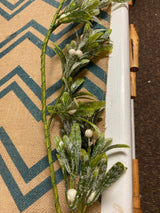 Mistletoe Garland with Glitter and White Berry - 60 inches