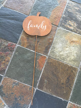 Metal Pumpkin Picks with Message