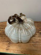 Cream and Swirl Glass Pumpkins - Large