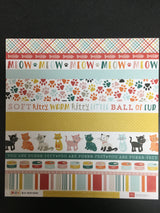 Cat Border Strips - Meow - 12 x 12 Scrapbook Paper