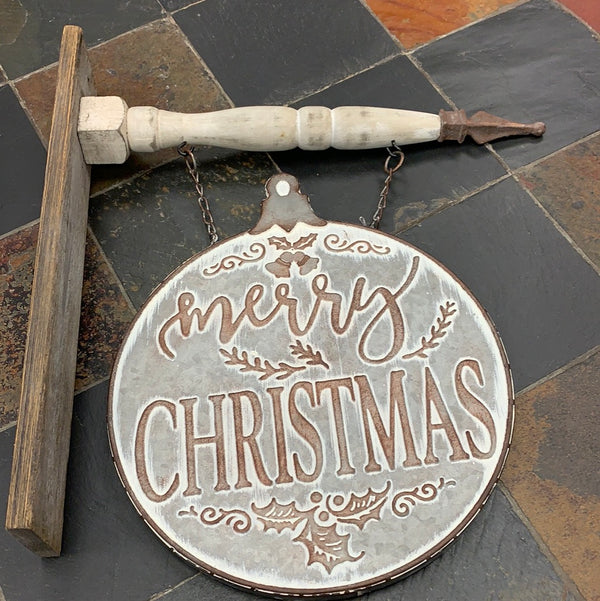 Metal Merry Christmas Ornament Arrow