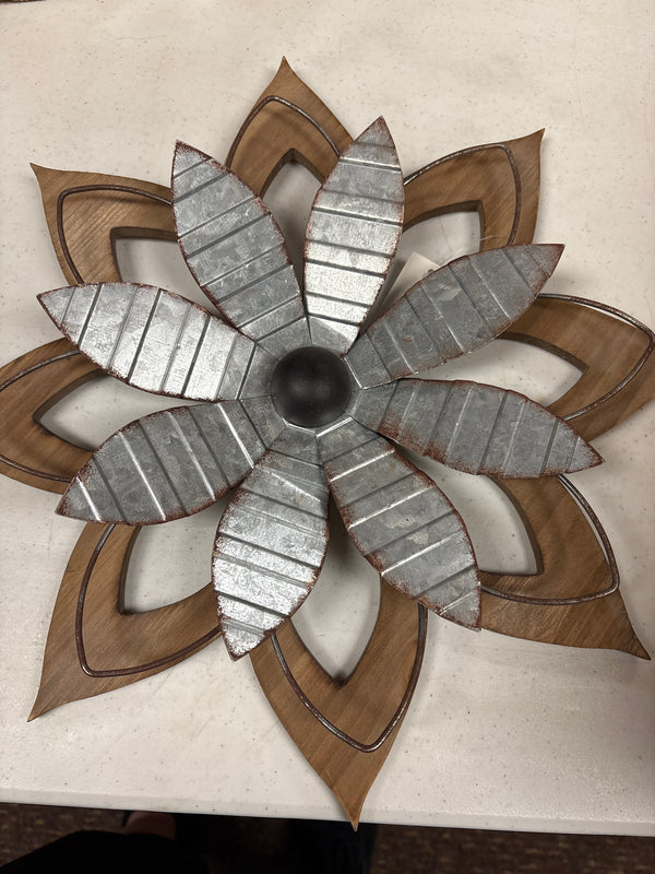 Small Wood and Metal 3D Flower