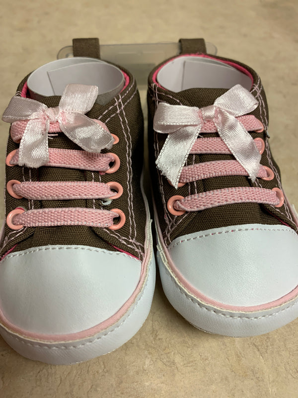Pink/Brown Polka Dot Girls Shoes -0-6month