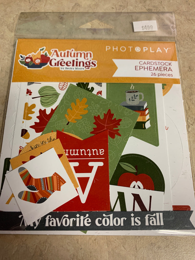 Autumn Greetings Cardstock Ephemera - 26 Pieces