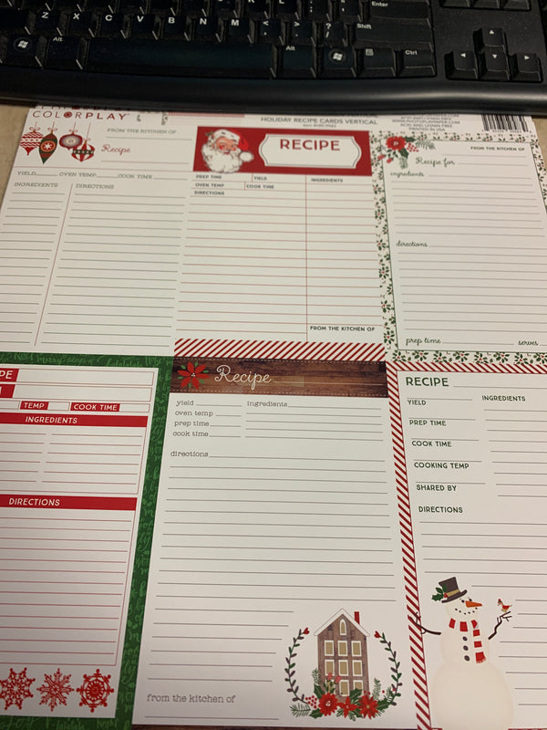 Holiday Recipe Cards (Vertical) - Paper