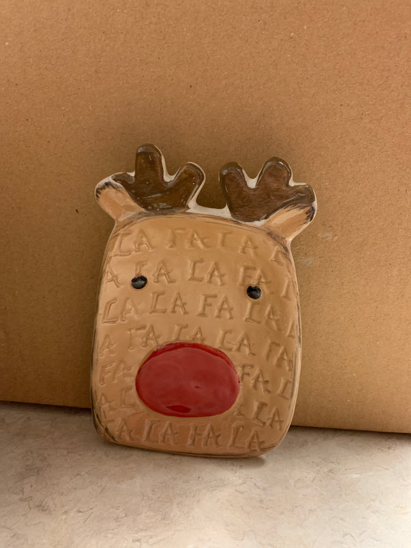 Reindeer Xmas Tidbit Plate