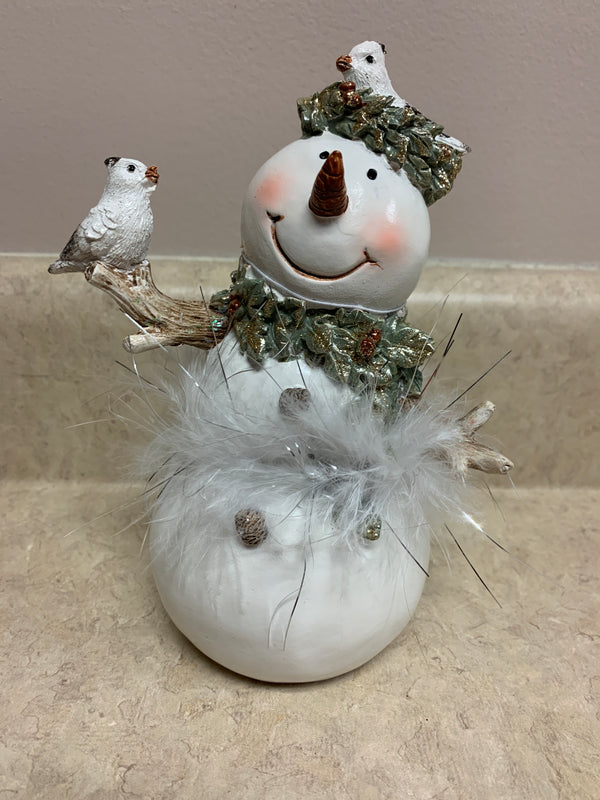 White Glittered Snowman - 7 inch