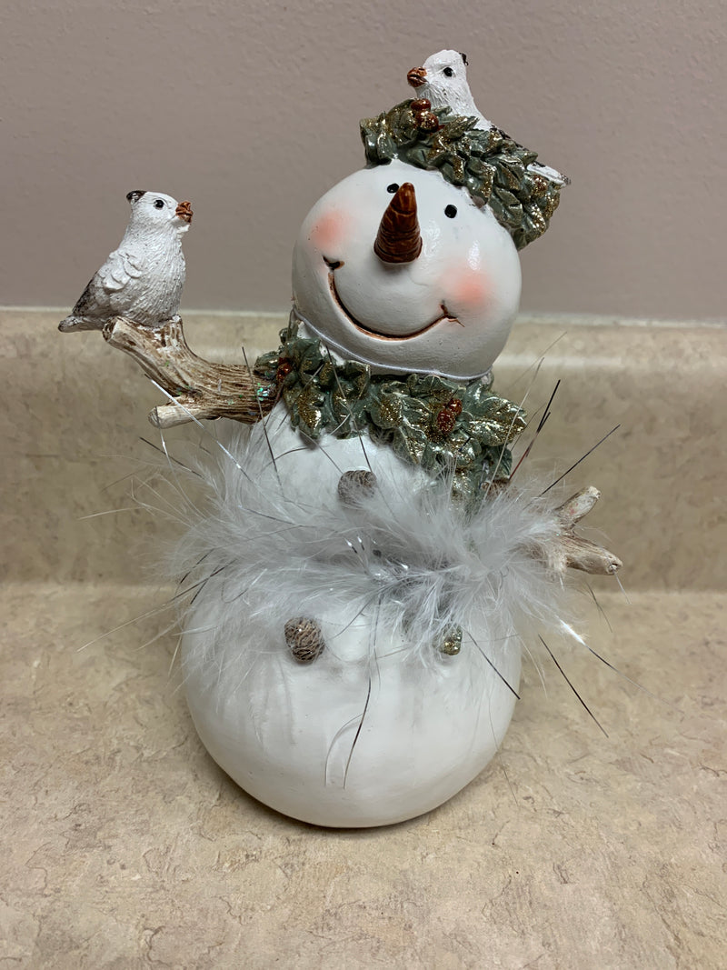 White Glittered Snowman - 7 inch