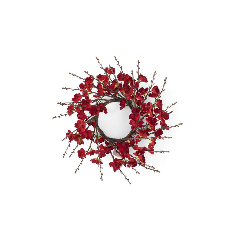 Red Cherry Blossom Candle Ring - 14.5 inch