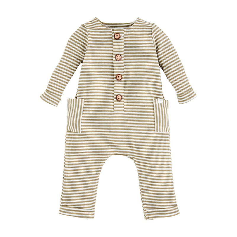 Green Waffle Stripe 1PC - 6-9 month