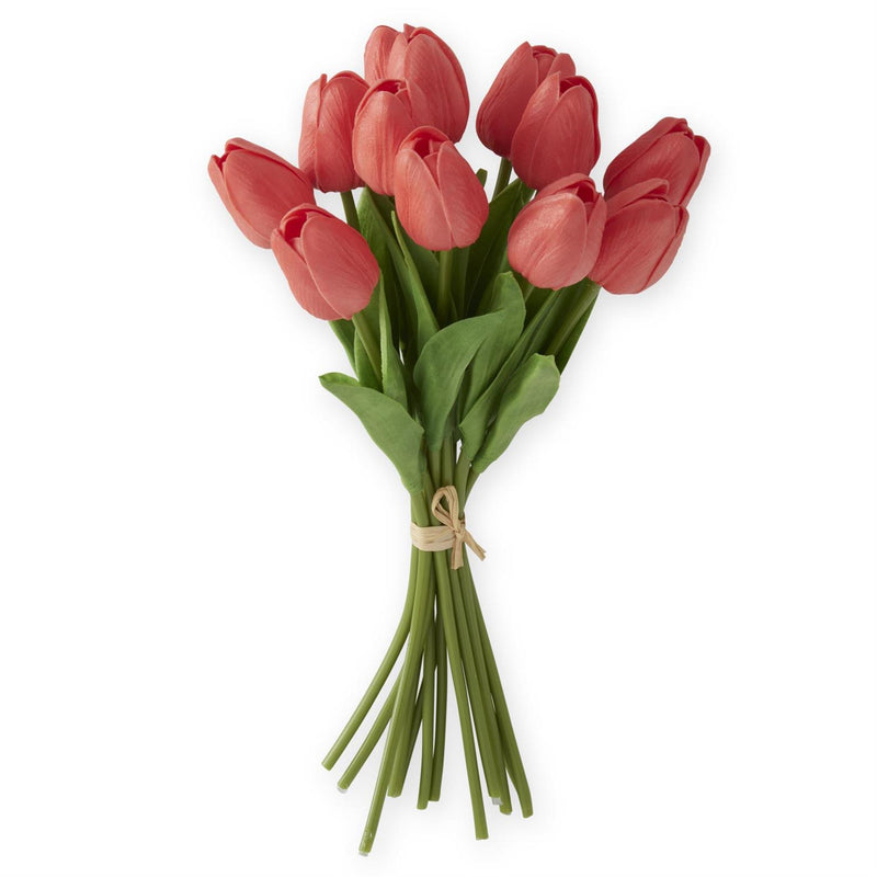 Coral Real Touch Mini Tulip Bundle - 13 Inch