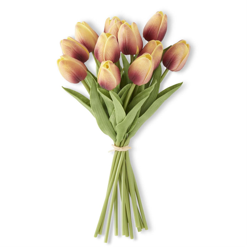 Orange/Yellow Real Touch Mini Tulip Bundle  - 12 Stems