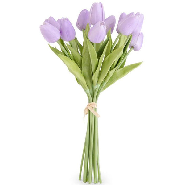 Light Purple Real Touch Mini Tulip Bundle - 13 Inch