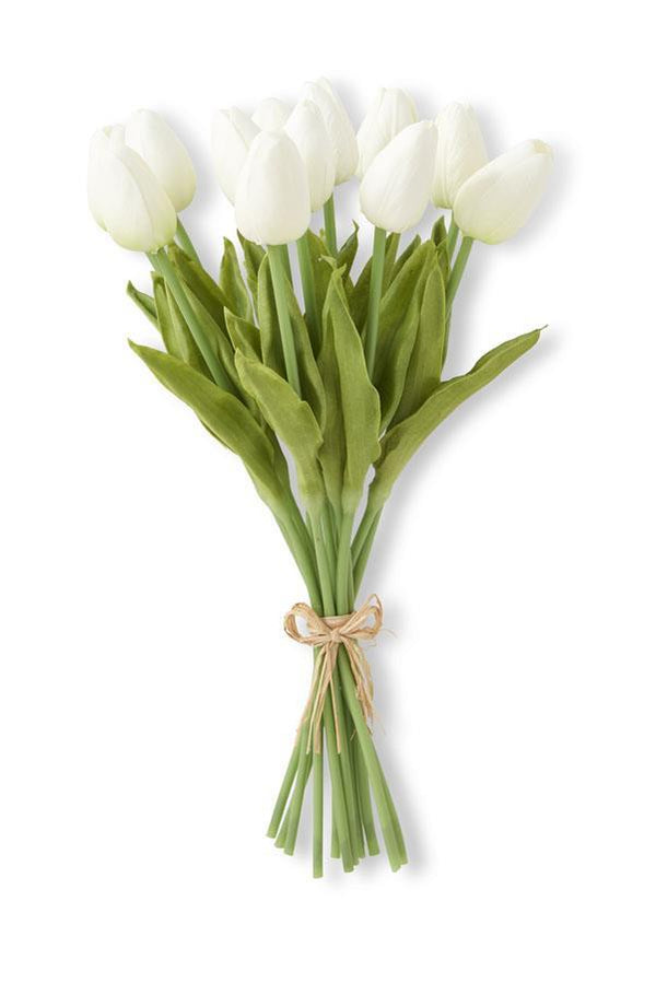 Real Touch Mini Tulip Bouquet - White