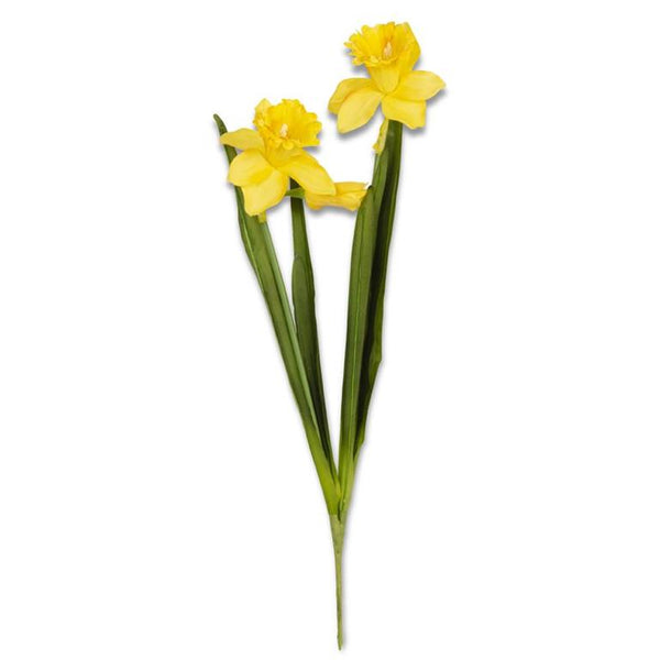 Yellow Real Touch Daffodil with Double Bloom & Bud - 18inch
