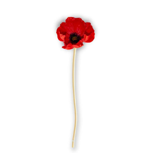 Red Real Touch Poppy Flower Stem