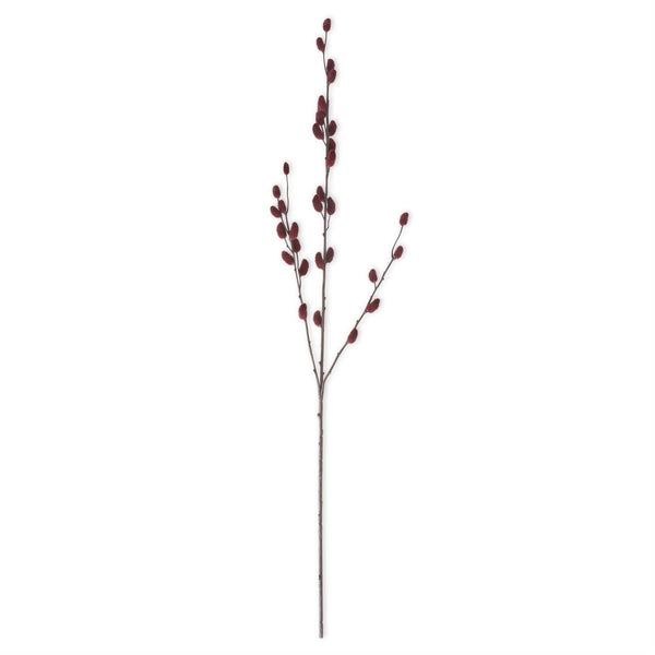 Pussy Willow Stem - Burgundy - 33 Inch