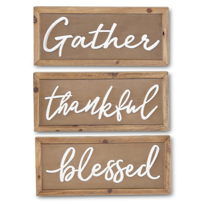 Wall Sign with Wood Frame - Copper - 3 Styles - 11.5 Inch  - Select One