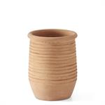 Ribbed Terracotta Pot w/Rim - 8.25 inch