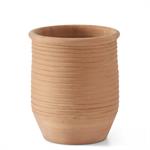 Ribbed Terracotta Pot w/Rim - 10 Inch