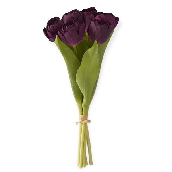 Dark Purple Real Touch Tulip Bundle - 13 Inch