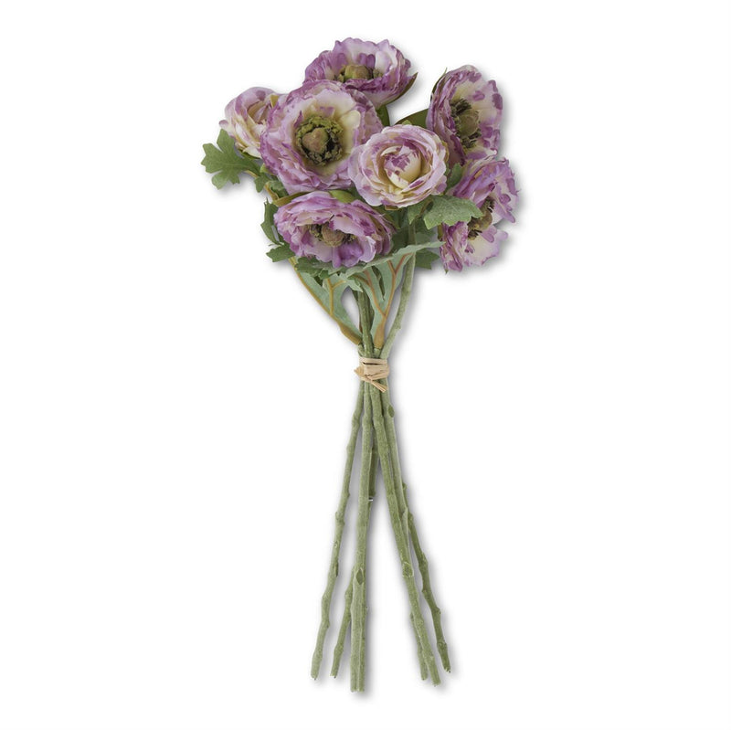 Purple Ranunculus Bundle with Flocked Stem - 12inch