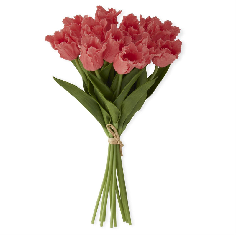 Coral Real Touch Parrot Tulip Bundle - 13inch