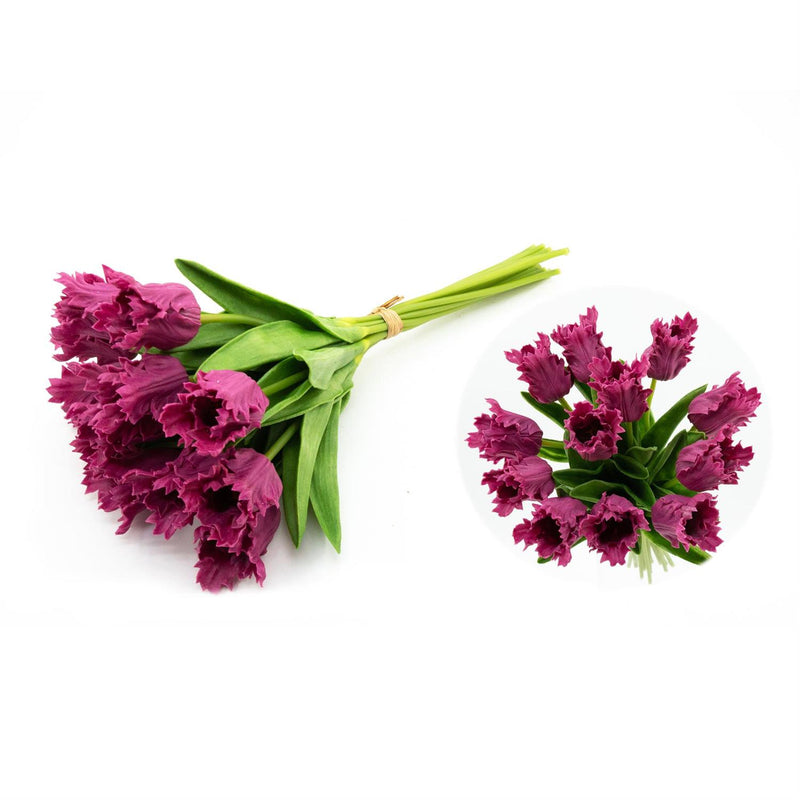 Fuchsia Real Touch Parrot Tulip Bundle Stems