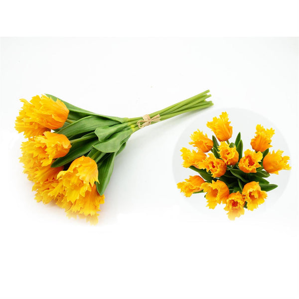 Light Orange Real Touch Parrot Tulip Bundle Stems