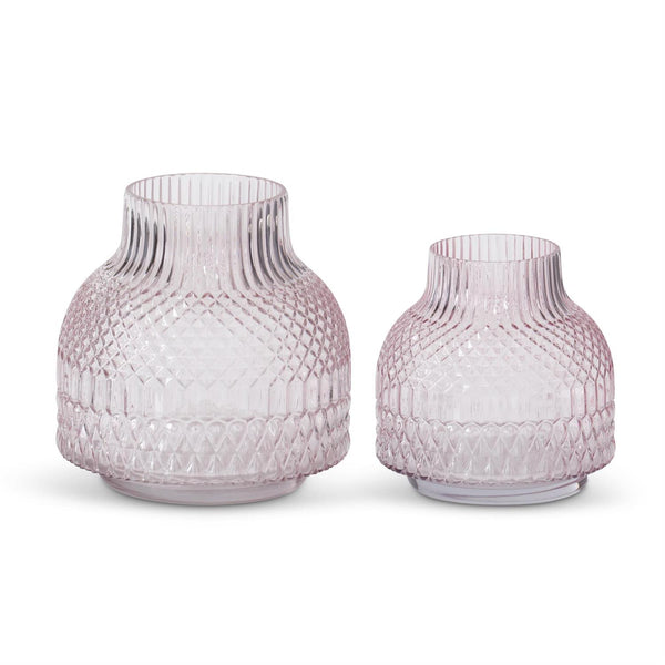 Pink Pressed Glass Vase - 8.5 Inch - Big One