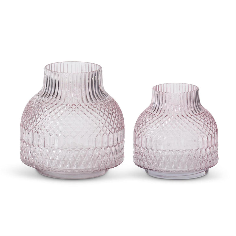 Pink Pressed Glass Vase - 8.5 Inch - Big One