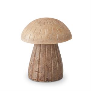 Brown Resin Woodgrain Mushroom - Medium - 7 Inch
