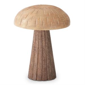 Brown Resin Woodgrain Mushroom - Large - 8.75 inch