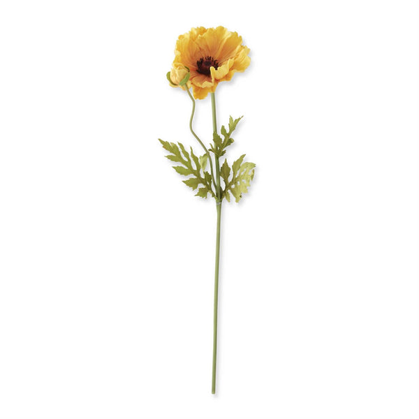 Yellow Real Touch Poppy Stem - 25.5 inch