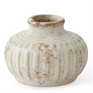 Weathered Cream Ceramic Bud Vase - 3inch