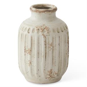 Weathered Cream Ceramic Bud Vase - 5 inch