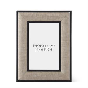 Black Wood and Linen Photo Frame - 4x6