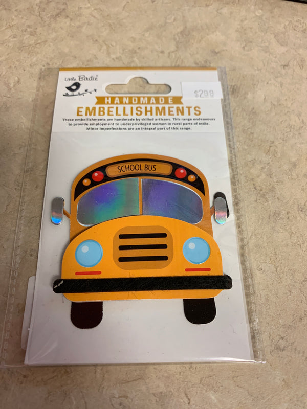 School Bus - Handmade Embellishments