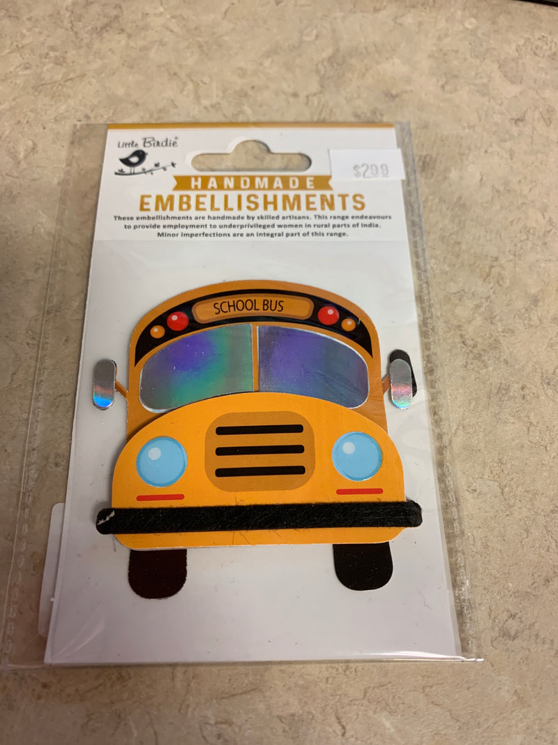 School Bus - Handmade Embellishments