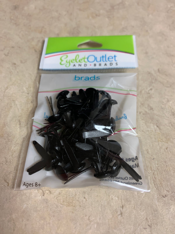 Black Brads - 8mm - 40 count