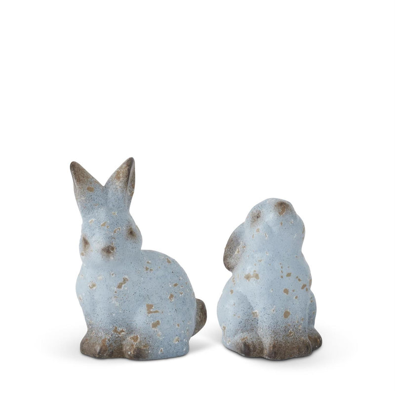 Weathered Blue Terracotta Bunny